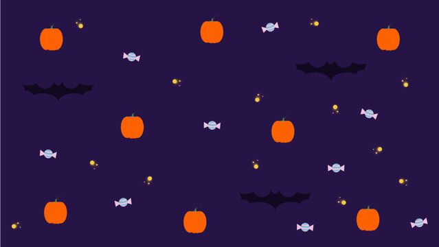 halloween background with pumpkins and candies