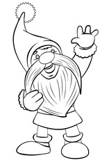 Dwarf. Element for coloring page. Cartoon style.