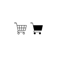 Shopping cart icon vector logo template isolated on white background.