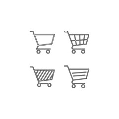 Shopping cart icon vector logo template isolated on white background.