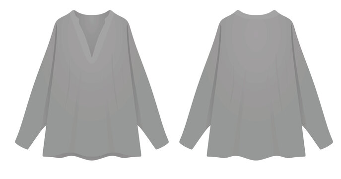 Grey collar jumper. vector illustration