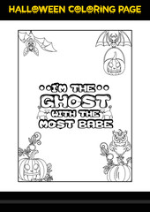 Halloween Quotes Coloring page. Halloween coloring page for kids.