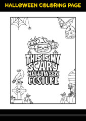 Halloween Quotes Coloring page. Halloween coloring page for kids.