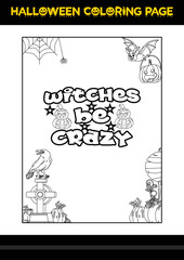 Halloween Quotes Coloring page. Halloween coloring page for kids.