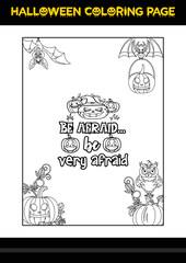 Halloween Quotes Coloring page. Halloween coloring page for kids.