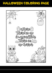 Halloween Quotes Coloring page. Halloween coloring page for kids.