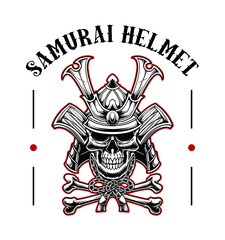 Samurai helmet vector design illustration