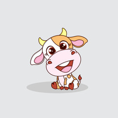 Cow mascot cartoon character.