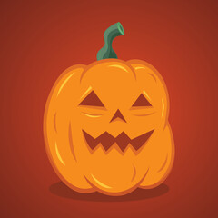 Scary Pumpkin Halloween Trick Or Treat Vector Illustration Concept