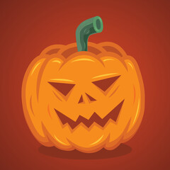 Scary Pumpkin Halloween Trick Or Treat Vector Illustration Concept