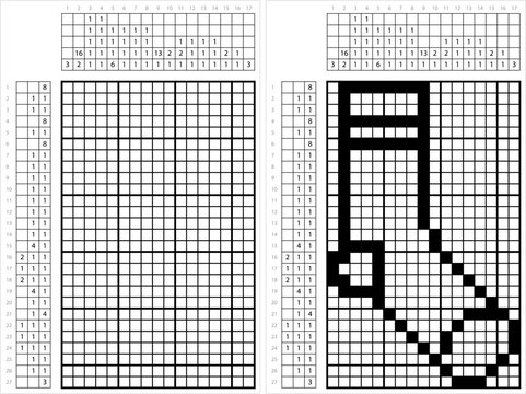Sock Icon Nonogram Pixel Art M_2208001