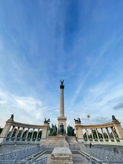 Fototapeta na wymiar Statues of the Millennium Monument in Budapest. Hungary