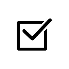 Check mark vector icon. Checkmark right symbol tick sign on white background
