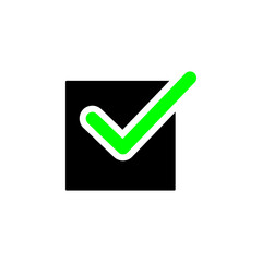 Check mark vector icon. Checkmark right symbol tick sign on white background