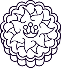 illustration vector set moon cake of Chinese dessert for mid autumn festival, isolated on white background,flat style