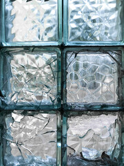 Close-up shot of stained glass window. Glass tile