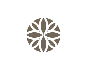 Fototapeta premium Elegant Floral Flower Logo icon symbol sign Design Element. Cosmetics, Natural Products, Ecology, health Care, yoga, spa Logotype. Vector illustration template