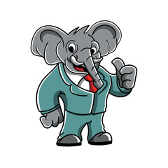 Cartoon elephant in a business suit. vector illustration