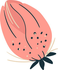 Floral element flower, tropical leaves, abstract geometry