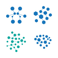 Neuron logo or nerve cell logo design,molecule logo illustration template icon with vector concept