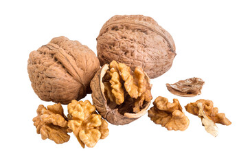 walnut and a cracked walnut
