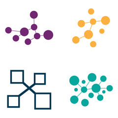 Neuron logo or nerve cell logo design,molecule logo illustration template icon with vector concept