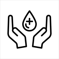 Hematology Blood cell, vessel, dna test, biochemical microscope vector illustrations for donor day on white background