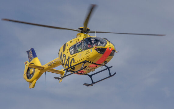 Christoph Europa 1: Air rescue in W&uuml;rselen, operated by ADAC Air Rescue with Airbus Helicopters EC 135.