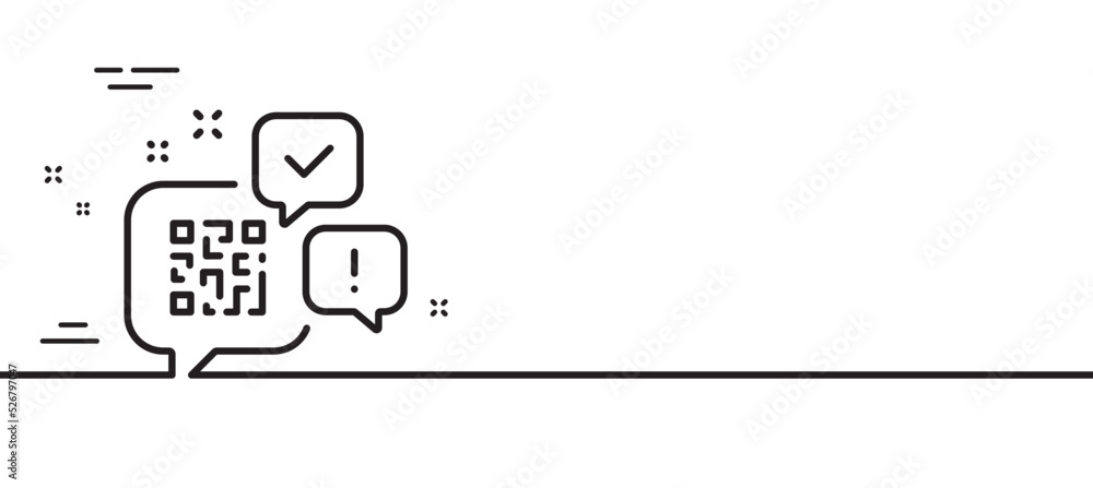 Aufkleber qr code line icon. scan barcode sign. chat speech bubbles symbol. minimal line illustration backgrou