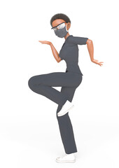 nurse doing an egyptian pose