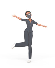 nurse is dancing