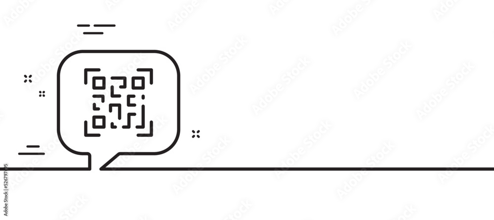 Aufkleber qr code line icon. scan barcode sign. chat speech bubble symbol. minimal line illustration backgroun