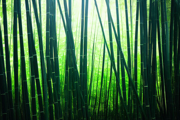 Fototapeta premium The Bamboo wall background ,3D illustration.