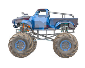 mega truck in white background on side view © DM7