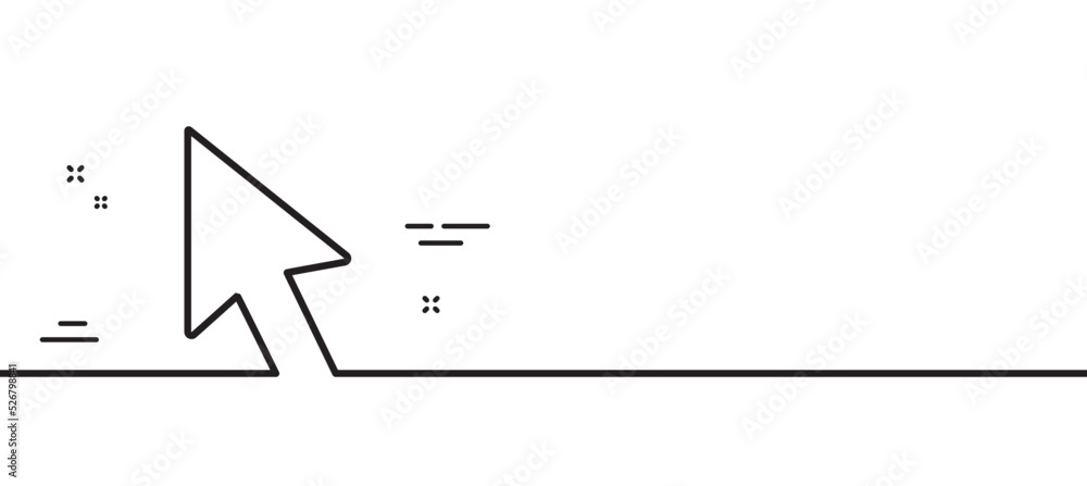 Poster mouse cursor line icon. click action sign. arrow pointer symbol. minimal line illustration backgroun