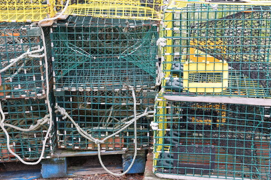 stacked crab traps