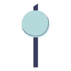 Round road sign with space for text. Way finding signage.  Illustration with transparent background.