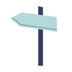 Fototapeta premium Flat road sign with space for text. Direction indicator. Way finding signage. Illustration with transparent background.