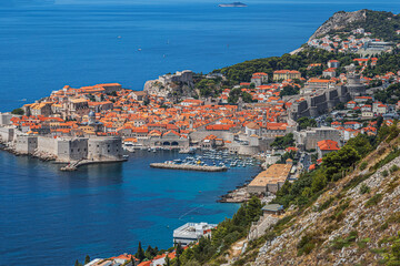 Dubrovnik, Croatia. Overview of the medieval old town