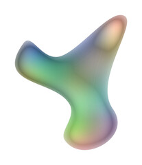 Colorful Chrome Metallic Abstract Shape