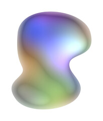 Colorful Chrome Metallic Abstract Shape