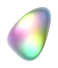 Colorful Chrome Metallic Abstract Shape