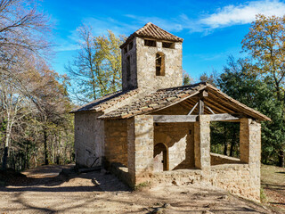Sant Miquel del Corb ermitage in Garrotxa region,, Catalonia, Spain