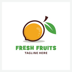 organic fresh fruits logo illustration