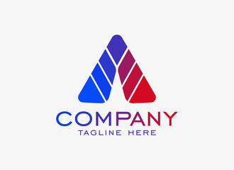 Abstract Initial Letter A Logo. Colorful Geometric Line Shapes Letter A Isolated on White Background. Suitable For Business and Branding Logos. Flat Design Vector Template Elements