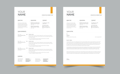 Modern Resume Template, Resume and Cover Letter Layout Vector Template