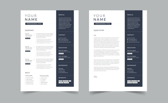 Beautiful Resume Template, Creative cv template vector minimalist - Powered by Adobe
