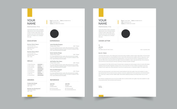 Elegant resume template, Minimalist Resume and Cover Letter Set