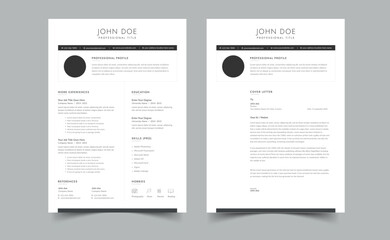Beautiful Resume Template, Creative cv template vector minimalist 