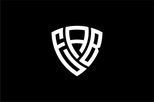 EAB creative letter shield logo design vector icon illustration